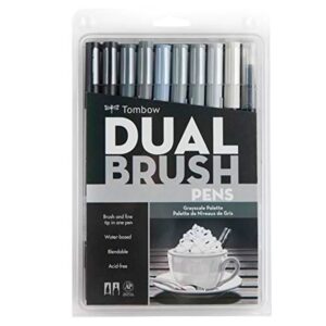 Set 10 Marcadores Dual Brush Pen – Grises