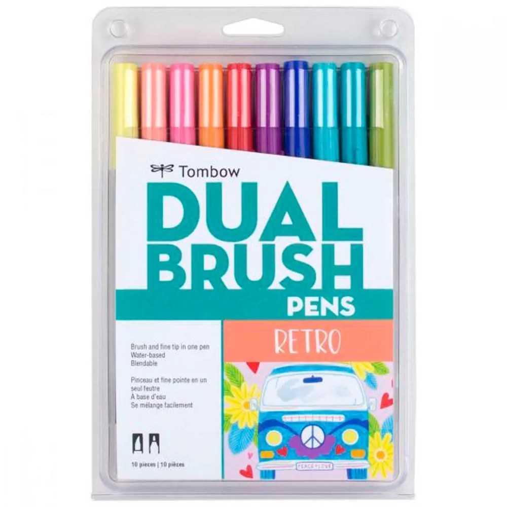 Set 10 Marcadores Dual Brush Pen - Retro