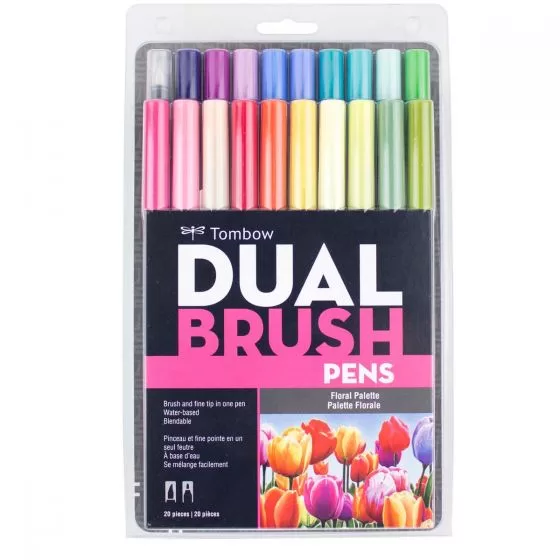 Set 20 Marcadores Dual Brush Pen - Flora