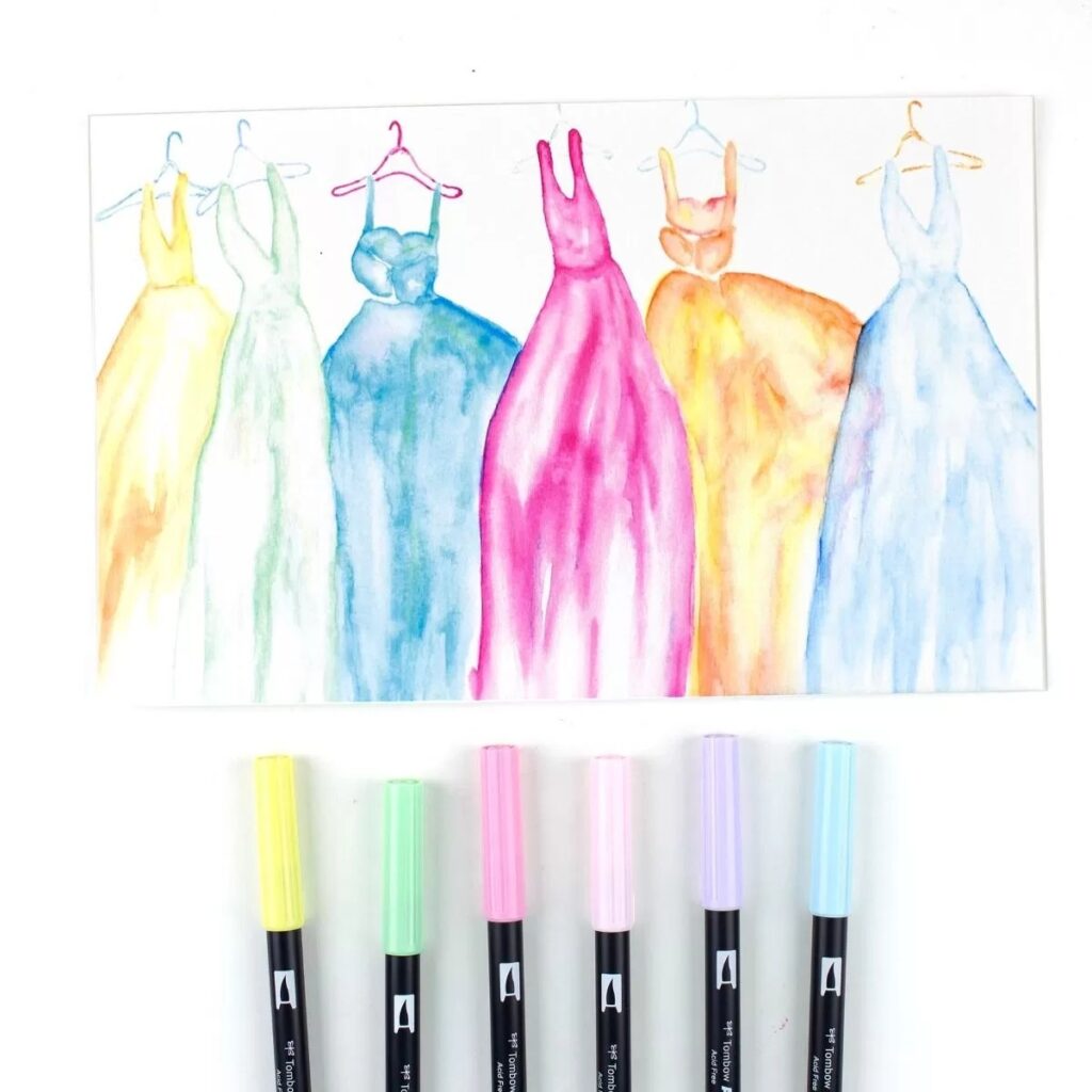 Set 6 Marcadores ABT Dual Brush Pen – Pastel