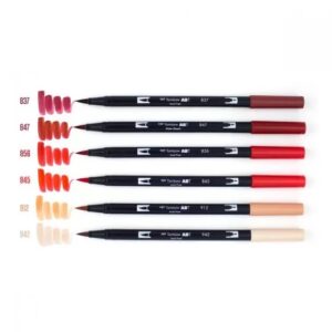 Set 6 Marcadores ABT Dual Brush Pen – Red