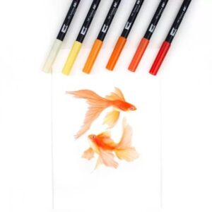 Set 6 Marcadores ABT Dual Brush Pen – Orange