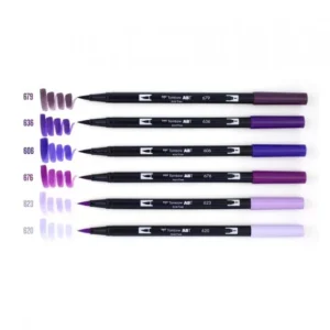 Set 6 Marcadores ABT Dual Brush Pen – Purple