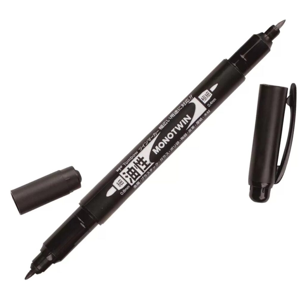 Mono Twin Marcador negro doble punta