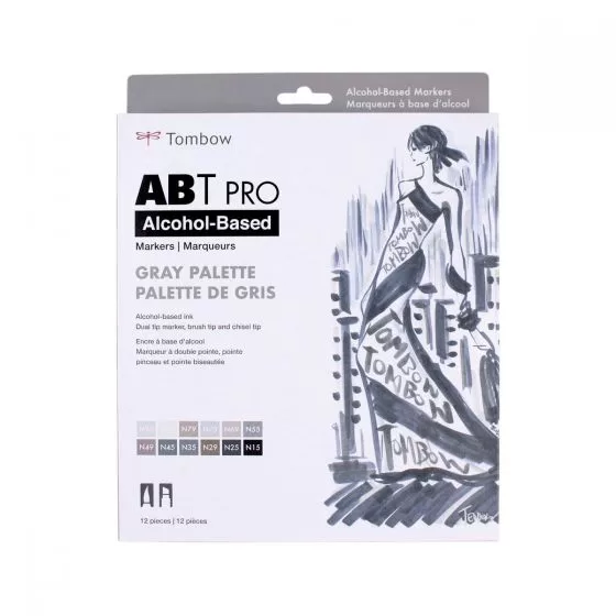Set 12 Marcadores ABT PRO al alcohol Gray Palette