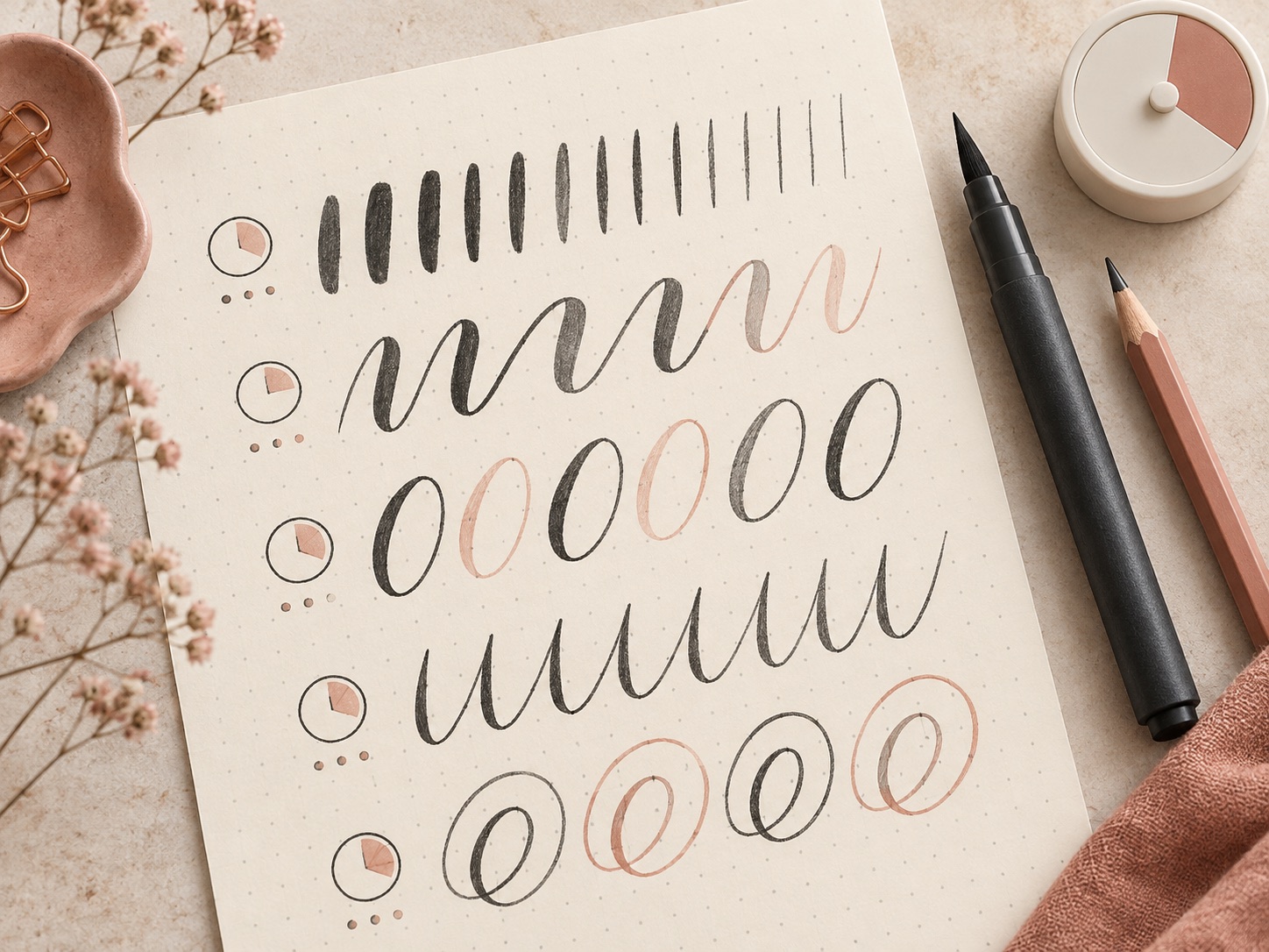 Práctica diaria de trazos de lettering
